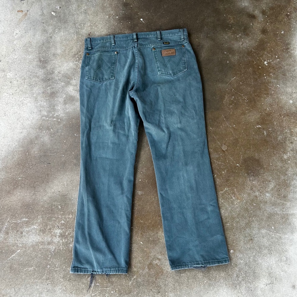 Wrangler Jeans Mens 38x30 Blue Good Cowboy Cut Slim Fit Denim 936KMT Cotton